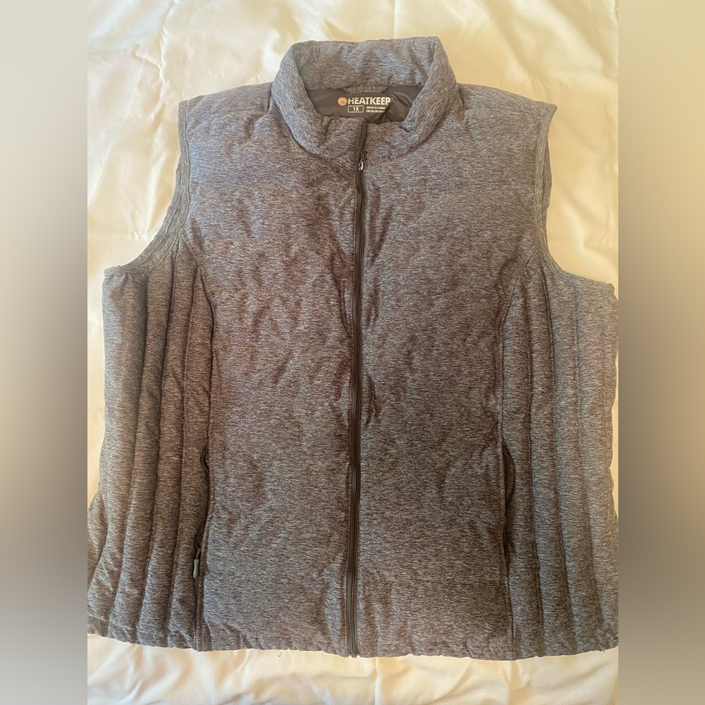 Heatwave Gray Quilted Puffer Vest. Size 1X